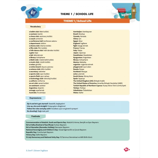 5. Sınıf Tüm Dersler 1. Dönem Yazılı Hazırlık Kitabı KR Akademi Yayınları