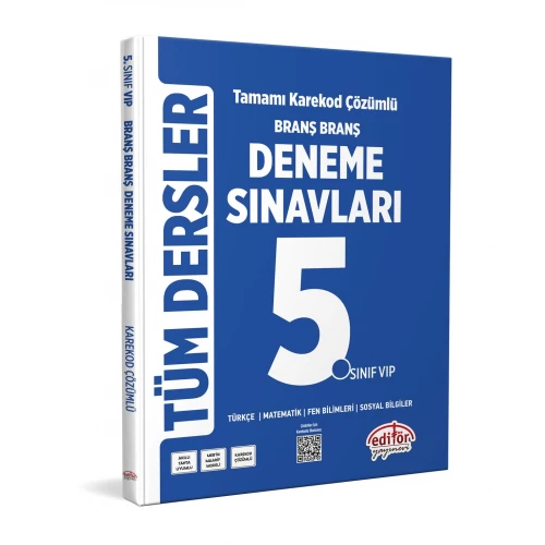 5. Sınıf Tüm Dersler Branş Branş Tamamı Çözümlü Deneme Sınavları Editör Yayınları 5. Sınıf Tüm Dersler Branş Branş Tamamı Çözümlü Deneme Sınavları Editör Yayınları