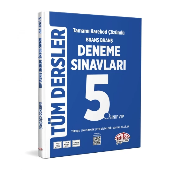 5. Sınıf Tüm Dersler Branş Branş Tamamı Çözümlü Deneme Sınavları Editör Yayınları