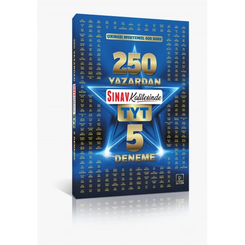 Sınav Yayınları 250 Yazardan Sınav Kalitesinde TYT 5 Deneme: Çıkması Muhtemel 600 Soru