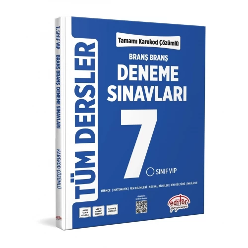7. Sınıf Tüm Dersler Branş Branş Tamamı Çözümlü Deneme Sınavları Editör Yayınları