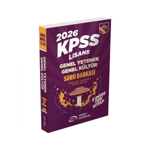 2026 KPSS Lisans Genel Yetenek Genel Kültür Soru Bankası Tek Kitap Çözümlü Tek Kİtap Murat Yayınları 2026 KPSS Lisans Genel Yetenek Genel Kültür Soru Bankası Tek Kitap Çözümlü Tek Kİtap Murat Yayınları