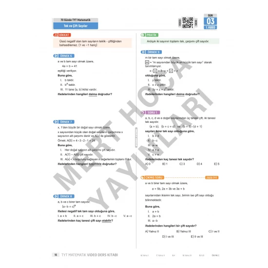 2026 70 Günde TYT Matematik Kampı Video Ders Kitabı Mert Hoca