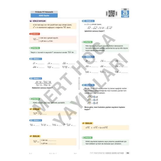 2026 70 Günde TYT Matematik Kampı Video Ders Kitabı Mert Hoca