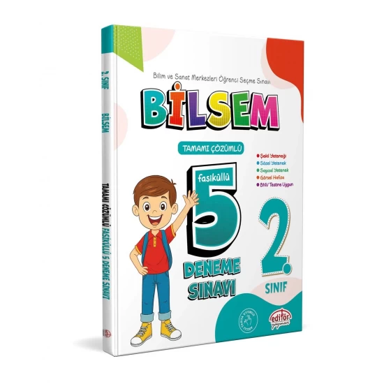 Editör Yayınları 2. Sınıf Bilsem Tamamı Çözümlü 5 Deneme Sınavı