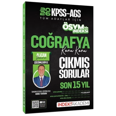 İndeks Akademi 2026 KPSS Coğrafya ÖSYM nin İndeksi Konu Konu Çözümlü Son 15 Yıl Çıkmış Sorular