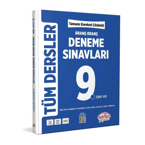 9. Sınıf Tüm Dersler Branş Branş Tamamı Çözümlü Deneme Sınavları Editör Yayınları 9. Sınıf Tüm Dersler Branş Branş Tamamı Çözümlü Deneme Sınavları Editör Yayınları