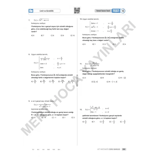 2026 AYT Matematik Soru Bankası Mert Hoca