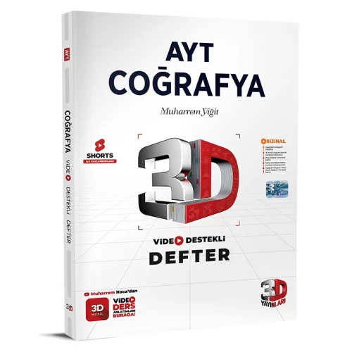 AYT Coğrafya Video Destekli Defter 3D Yayınları