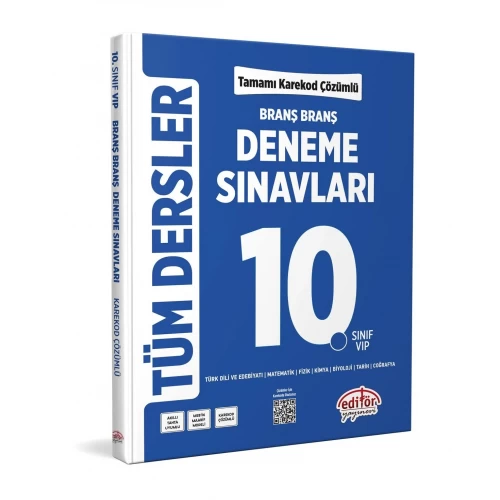 10. Sınıf Tüm Dersler Branş Branş Tamamı Çözümlü Deneme Sınavları Editör Yayınları