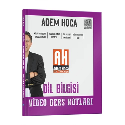 Adem Hoca Tüm Sınavlar İçin Dil Bilgisi Video Ders Kitabı KR Akademi Yayınları