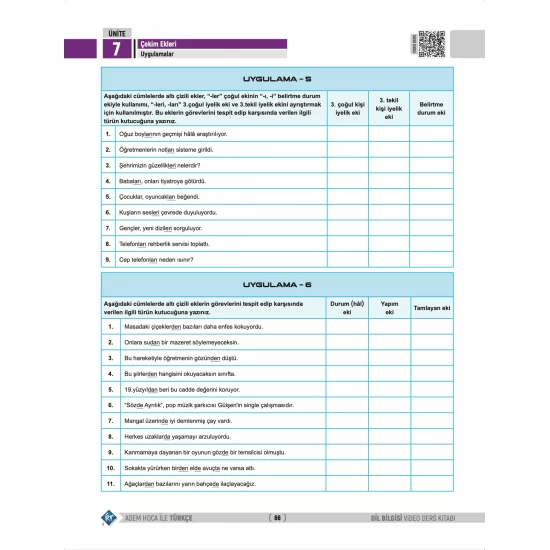 Adem Hoca Tüm Sınavlar İçin Dil Bilgisi Video Ders Kitabı KR Akademi Yayınları
