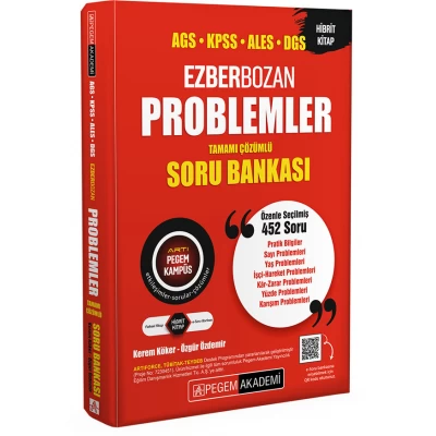 Pegem Akademi Ezberbozan AGS KPSS ALES DGS Problemler Tamamı Çözümlü Soru Bankası