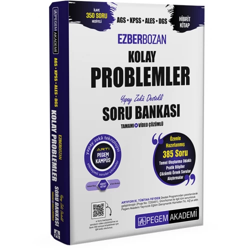 Pegem Akademi AGS-KPSS-ALES-DGS Ezberbozan Kolay Problemler Tamamı Çözümlü Soru Bankası Pegem Akademi AGS-KPSS-ALES-DGS Ezberbozan Kolay Problemler Tamamı Çözümlü Soru Bankası