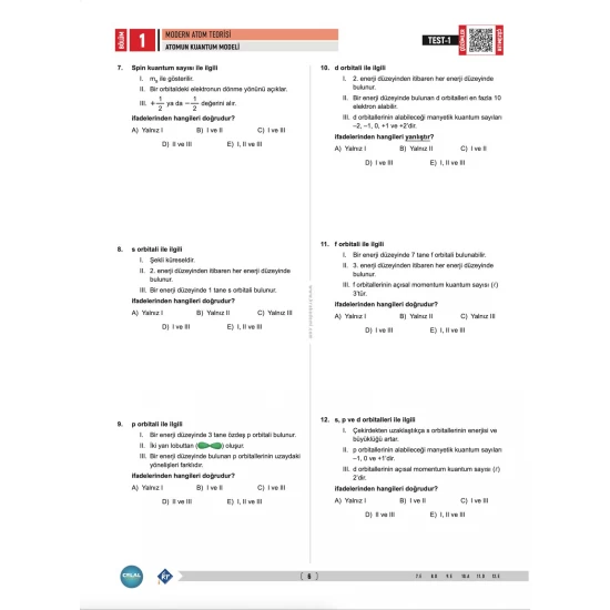 Celal Hoca AYT Kimya Soru Bankası KR Akademi Yayınları