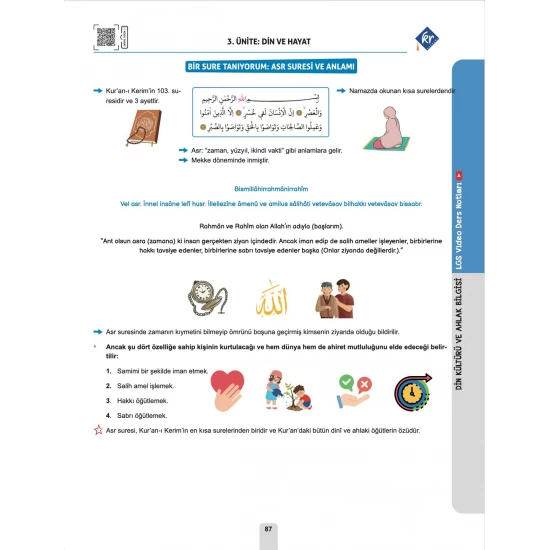 Cebrail Hoca LGS Din Kültürü ve Ahlak Bilgisi Video Ders Kitabı Soru Bankası KR Akademi Yayınları