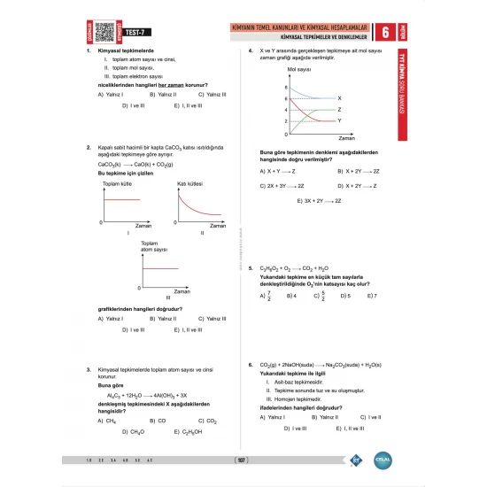 Celal Hoca TYT Kimya Soru Bankası KR Akademi Yayınları