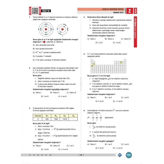 Celal Hoca TYT Kimya Soru Bankası KR Akademi Yayınları