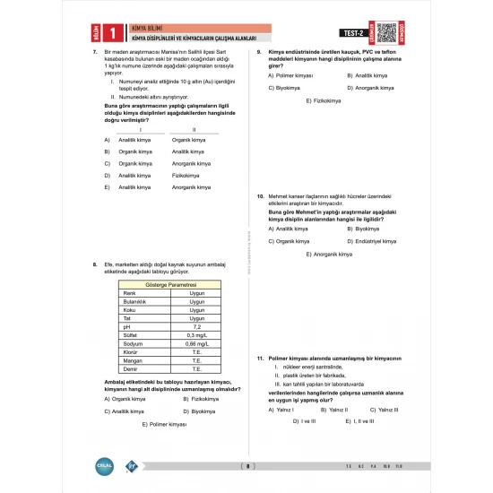 Celal Hoca TYT Kimya Soru Bankası KR Akademi Yayınları