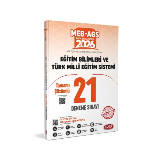 2026 MEB AGS Eğitim Bilimleri  ve Türk Milli Eğitim Sistemi Tamamı Çözümlü 21 Deneme Sınavı Data Yayınları