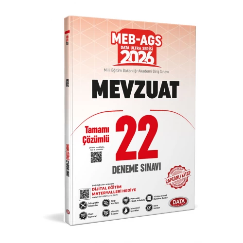 2026 MEB AGS Mevzuat Tamamı Çözümlü 22 Deneme Sınavı Data Yayınları