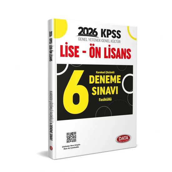 KPSS GY-GK Lise Ön Lisans Fasiküllü Karekod Çözümlü 6 Deneme Sınavı Data Yayınları
