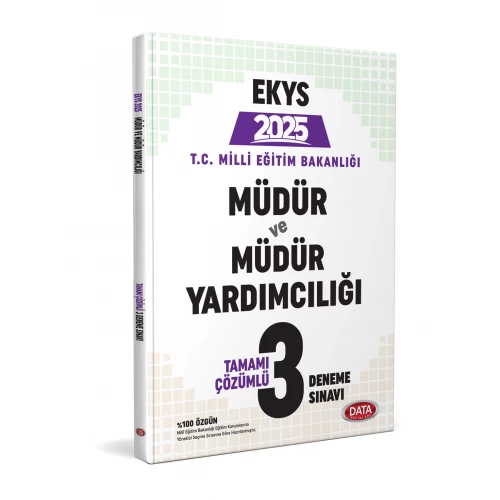 2025 MEB EKYS Müdür ve Müdür Yardımcılığı Tamamı Çözümlü 3 Deneme Sınavı Data Yayınları