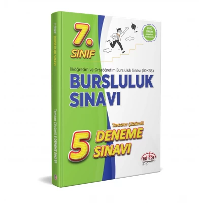 7. Sınıf Bursluluk Sınavı Çözümlü 5 Deneme Sınavı Editör Yayınları