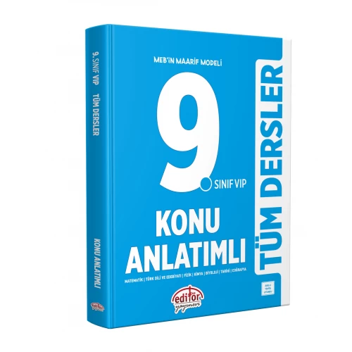 Editör Yayınları Maarif Modeli 9. Sınıf VİP Tüm Dersler Konu Anlatımlı