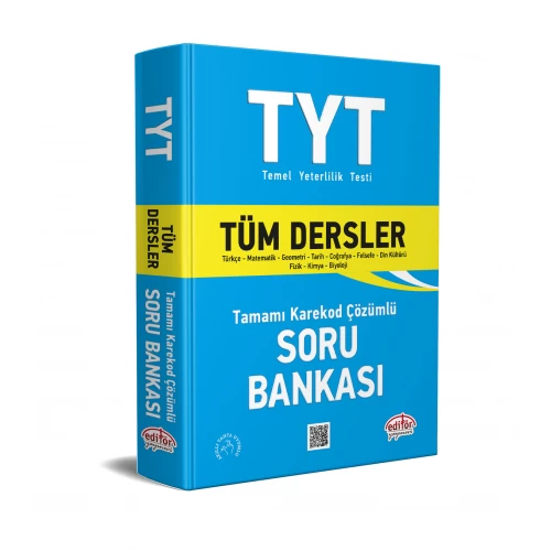 TYT Tüm Dersler Tamamı Karekod Çözümlü Soru Bankası Editör Yayınları TYT Tüm Dersler Tamamı Karekod Çözümlü Soru Bankası Editör Yayınları