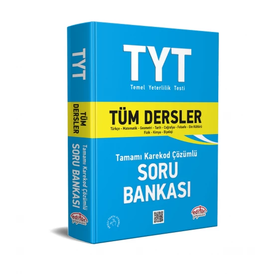 TYT Tüm Dersler Tamamı Karekod Çözümlü Soru Bankası Editör Yayınları