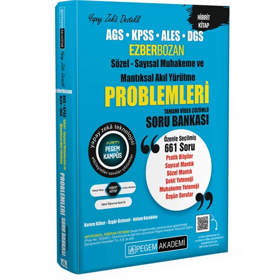 Pegem Akademi Ezberbozan AGS KPSS ALES DGS Sözel-Sayısal Mantık ve Muhakeme Problemleri Soru Bankası