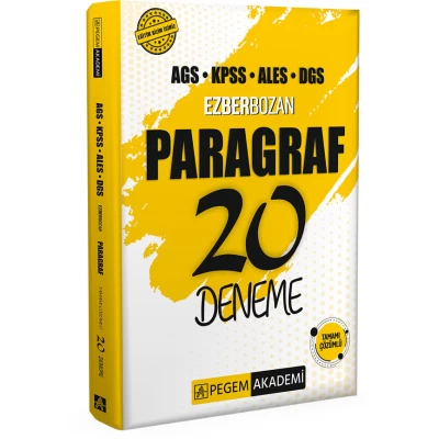 Pegem Akademi AGS KPSS ALES DGS Ezberbozan Paragraf 20 Deneme