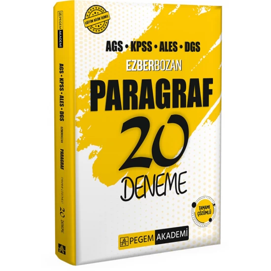 Pegem Akademi AGS KPSS ALES DGS Ezberbozan Paragraf 20 Deneme