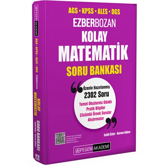 Pegem Akademi AGS KPSS ALES DGS Kolay Matematik Soru Bankası