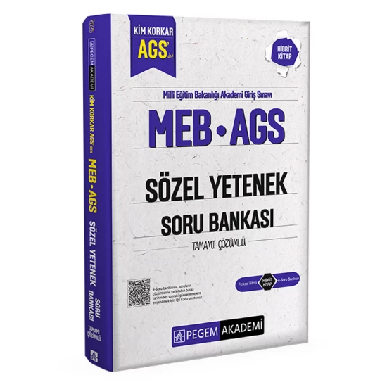 MEB AGS Kim Korkar Sözel Yetenek Tamamı Çözümlü Soru Bankası Pegem Akademi