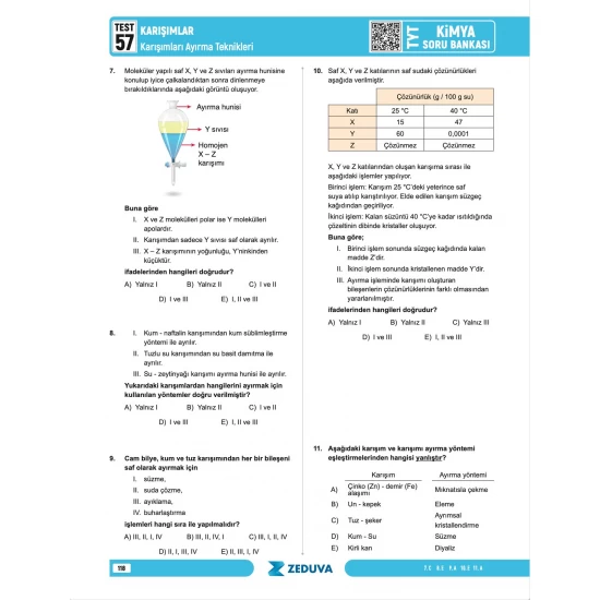 Zeduva Yayınları Meschemy Kimya TYT Kimya 1 Kitap 3 Kamp Soru Bankası