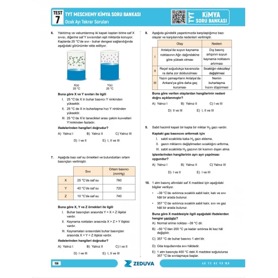 Zeduva Yayınları Meschemy Kimya TYT Kimya 1 Kitap 3 Kamp Soru Bankası