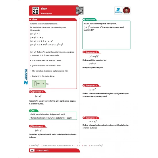 Zeduva Yayınları SML Matematik TYT Matematik 1 Kitap 3 Kamp Video Ders Kitabı