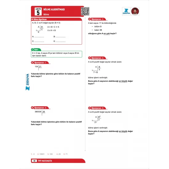Zeduva Yayınları SML Matematik TYT Matematik 1 Kitap 3 Kamp Video Ders Kitabı