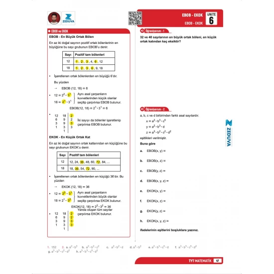 Zeduva Yayınları SML Matematik TYT Matematik 1 Kitap 3 Kamp Video Ders Kitabı