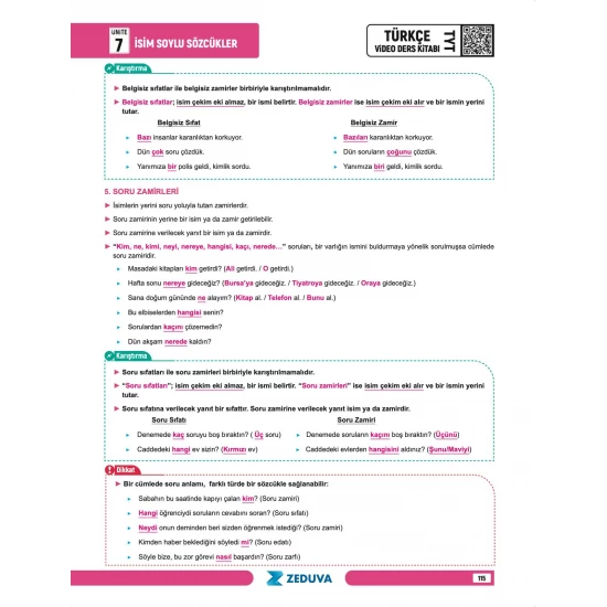Zeduva Yayınları Türkçe Saati TYT Türkçe 1 Kitap 3 Kamp Video Ders Kitabı