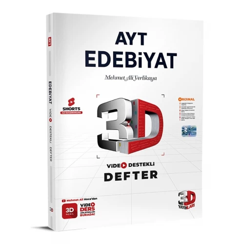 AYT Edebiyat Video Destekli Defter 3D Yayınları