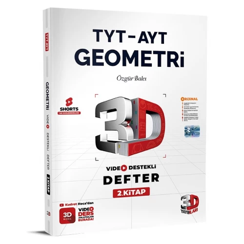 TYT - AYT Geometri Video Destekli Defter 2. Kitap 3D Yayınları TYT - AYT Geometri Video Destekli Defter 2. Kitap 3D Yayınları