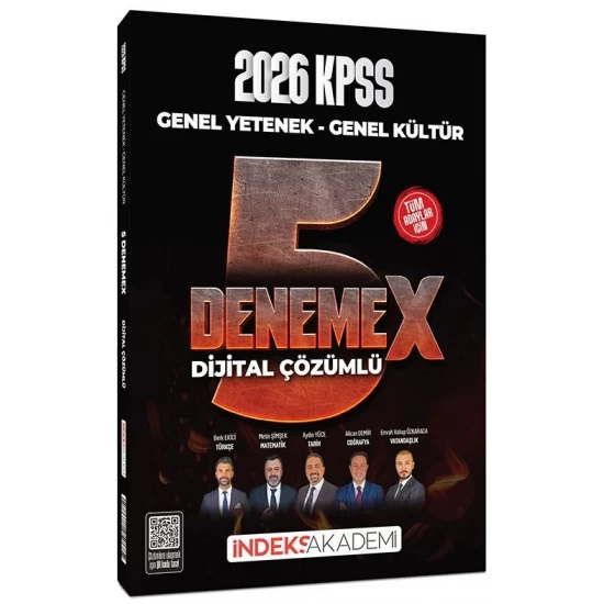 İndeks Akademi 2026 KPSS Genel Yetenek Genel Kültür Çözümlü 5 DenemeX 