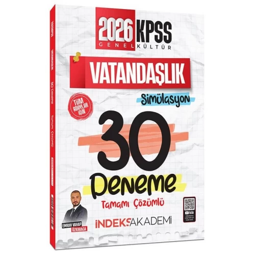 İndeks Akademi 2026 KPSS Vatandaşlık Simülasyon Çözümlü 30 Deneme
