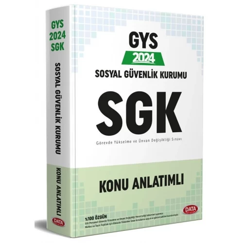 2024 GYS Sosyal Güvenlik Kurumu SGK Hazırlık Kitabı Data Yayınları