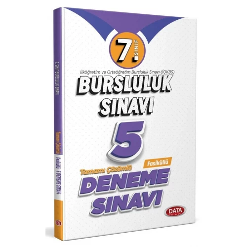 7. Sınıf Bursluluk Sınavı Tamamı Çözümlü 5 Deneme Sınavı Data Yayınları