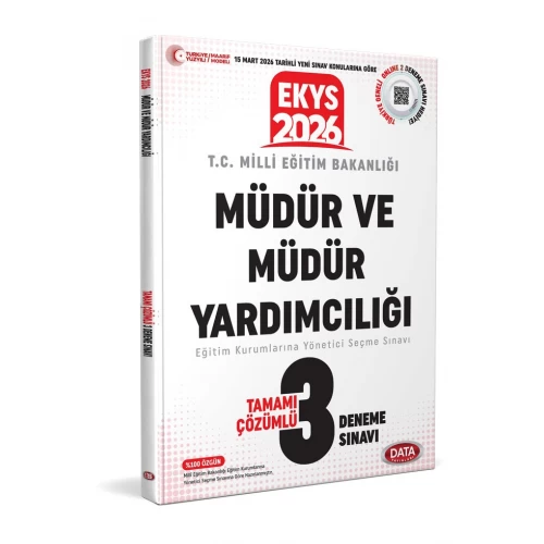 2026 MEB EKYS Müdür ve Müdür Yardımcılığı Tamamı Çözümlü 3 Deneme Sınavı Data Yayınları 2026 MEB EKYS Müdür ve Müdür Yardımcılığı Tamamı Çözümlü 3 Deneme Sınavı Data Yayınları