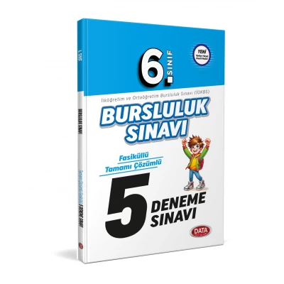 6. Sınıf Bursluluk Sınavı Fasiküllü Tamamı Çözümlü 5 Deneme Data Yayınları